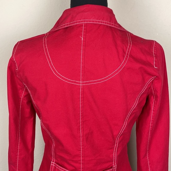 **SOLD**3/$15! SO bright red slim fitting blazer women's S - Picture 6 of 10